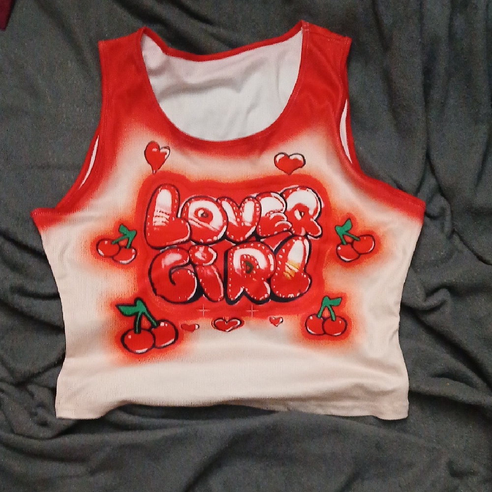 Red and White Tank Top